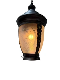 Art Nouveau Patinated Brass Hall Lantern, 1900s